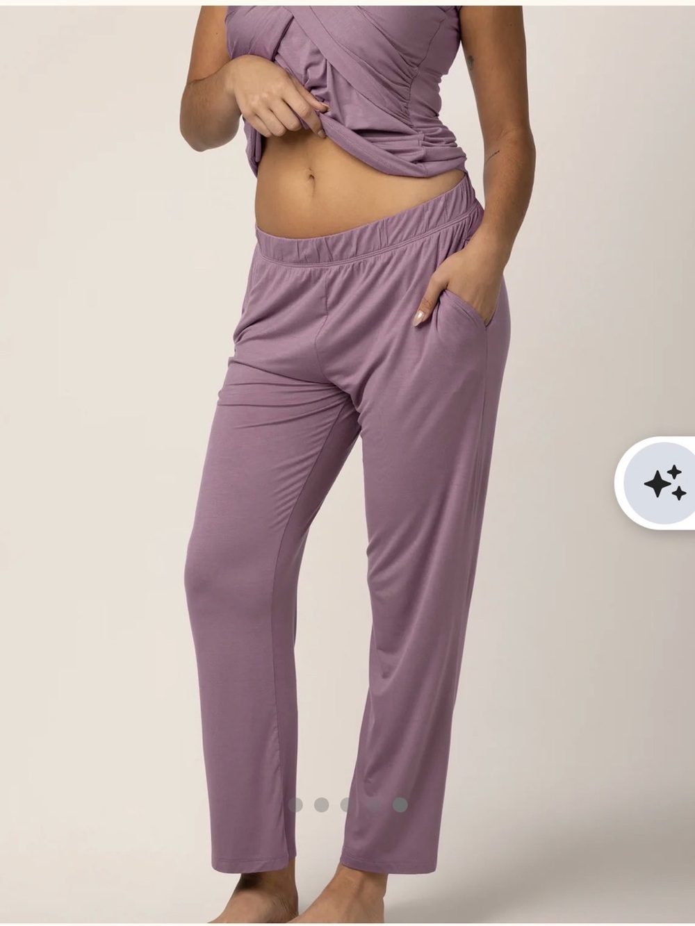 Kindred Bravely Davy Maternity & Nursing Sleep Pajama Set - Dusty Mauve - Picture 3 of 8